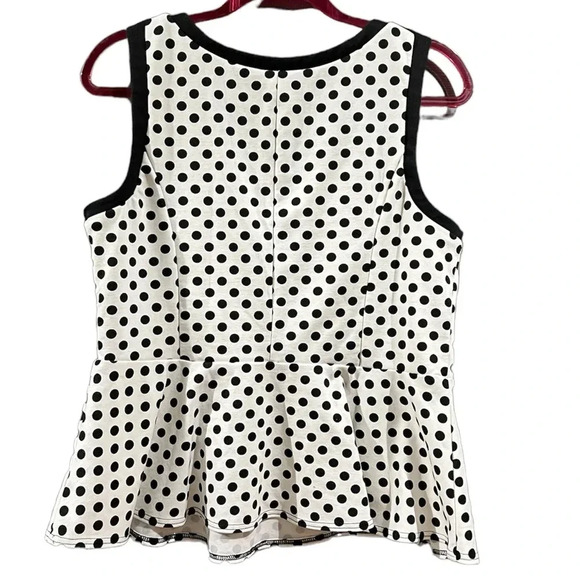 Jules & Leopold white and black polka dot top, size large - Picture 3 of 4